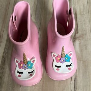 Pink Unicorn Rain Boots